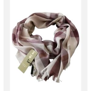 NWT Burberry Chalk Pink Cashmere/ Wool Lightweight Check Scarf